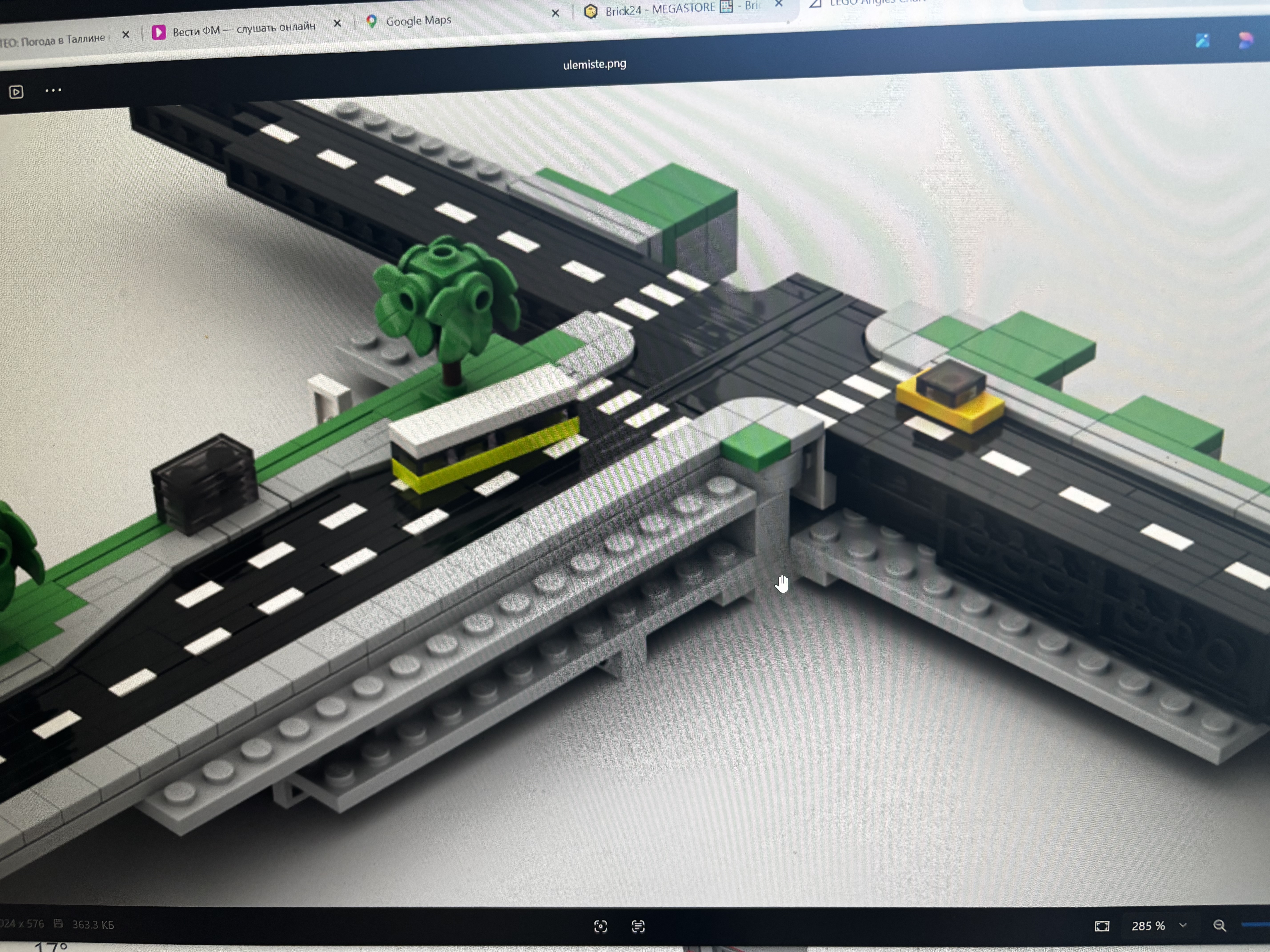 Road interchange physical build progress screen photo