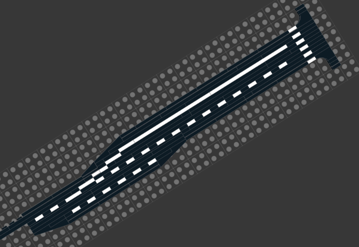 Road interchange top-down planning view