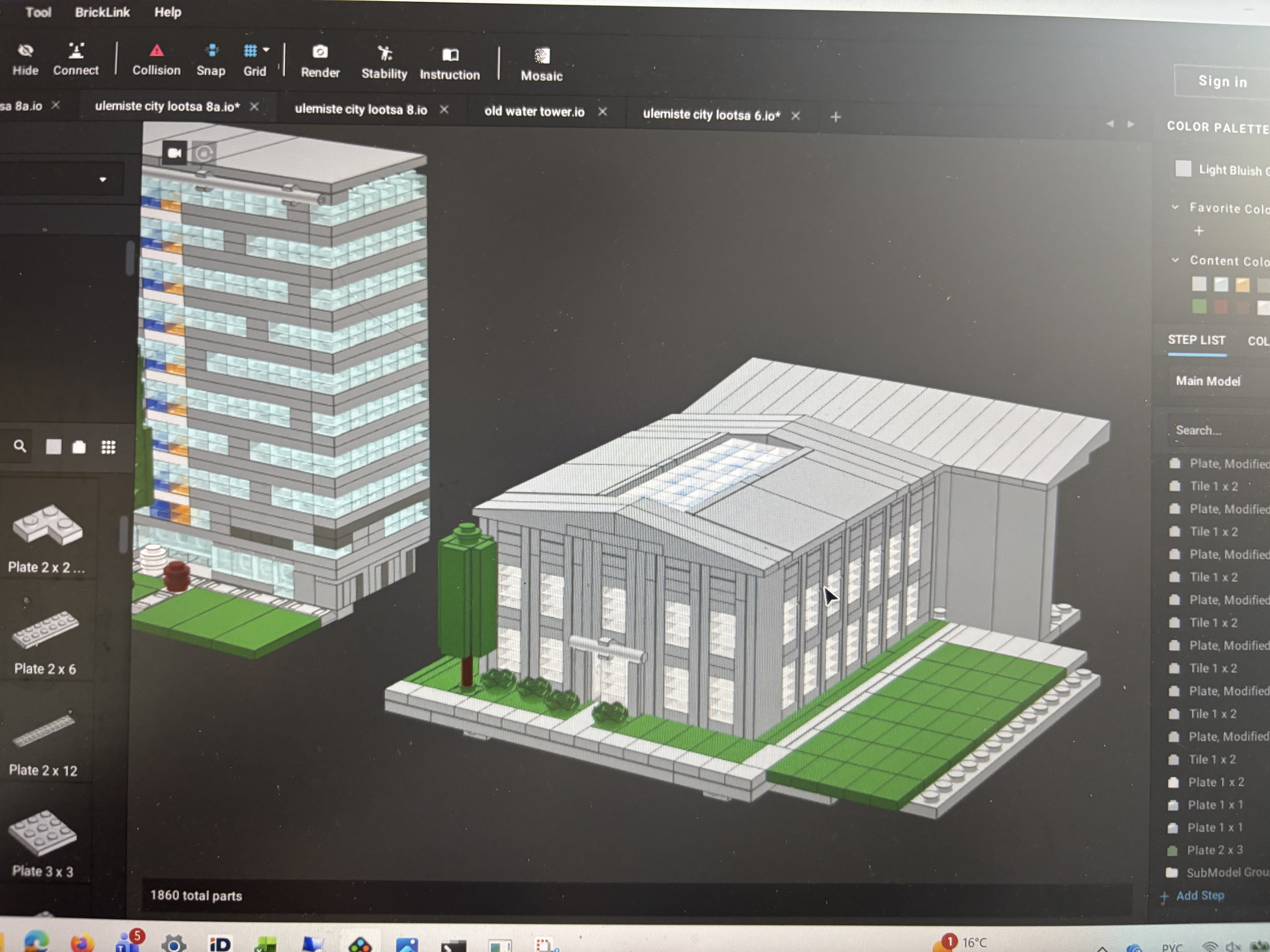 BrickLink Studio Lootsa tower and water tower 1860 parts